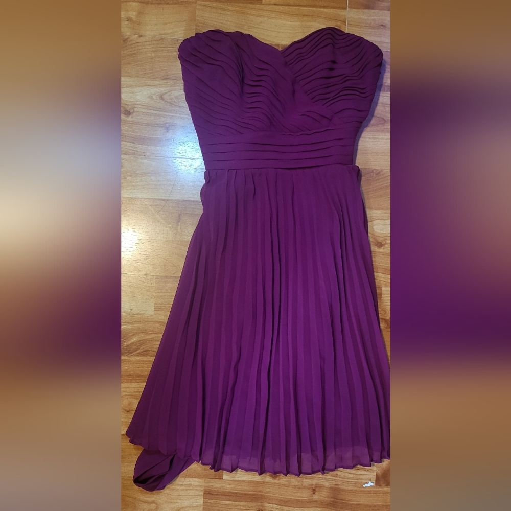Express Strapless Dress in Deep Purple